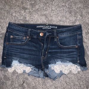 Jean Shorts (with lace flower pockets)